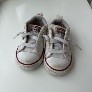 Converse Kids Cream and Red Sneakers